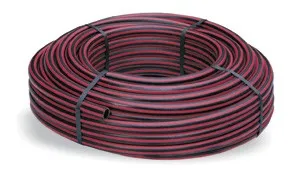 40er PACK GUMMI-WASSERSCHLAUCH EPDM Schwarz mit roten Streifen - Robuster Gummiwasserschlauch für vielseitige Anwendungen, Temperaturbereich von -30°C bis +100°C, ideal für Garten und Industrie.