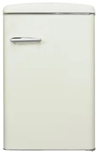 Exquisit Retro Vollraumkühlschrank RKS120-V-H-160E magnolienweiss - Kühlschrank mit 122 L Nutzinhalt, ideal für 1-2 Personen, modernem Design in Magnolienweiß und energieeffizientem Betrieb (89 kWh/Jahr). Perfekte Temperaturregelung für frische Lebensmittel.