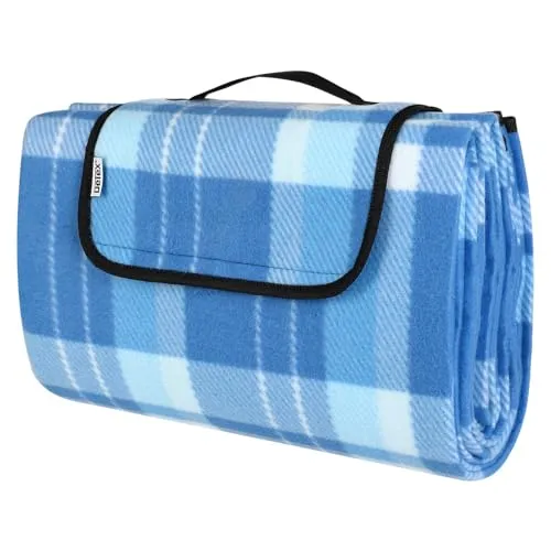 Detex Picknickdecke XL 195x150 cm - Wasserdichte und wärmeisolierte Picknickdecke für 2-4 Personen, perfekt für gemütliche Ausflüge im Freien.