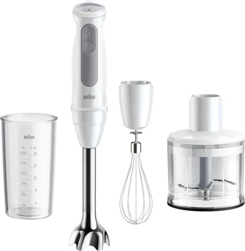 Braun Stabmixer MultiQuick 5 MQ 50236 M - 1000W, 21 Geschwindigkeitsstufen + Turbo, Edelstahl Pürierfuß mit SplashControl für spritzfreies Mixen und einfache Handhabung