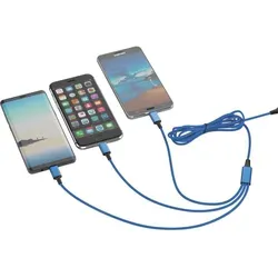 SMRTER 5in1 Ladekabel Nylon für Micro USB, C & Lightning - Vielseitiges 5in1 Ladekabel in robuster Nylon-Umhüllung, ideal für alle Geräte. Unterstützt OTG-Sharing für kabelloses Laden. Erhältlich in verschiedenen Farben (Zufallsauswahl). Perfekt für den täglichen Einsatz!