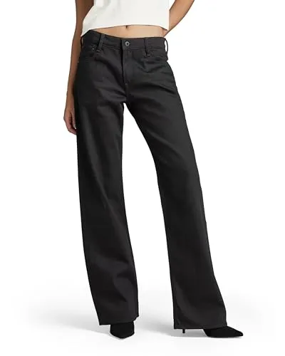 G-STAR Damen Judee Low Waist Loose Jeans Schwarz (Pitch Black D22889-B479-A810) 25W / 32L - Stylische Damenjeans mit lockerer Passform, 5 Taschen und einem trendigen Look. Der Reißverschluss und die besondere Münztasche bieten praktischen Nutzen und hohen Tragekomfort.