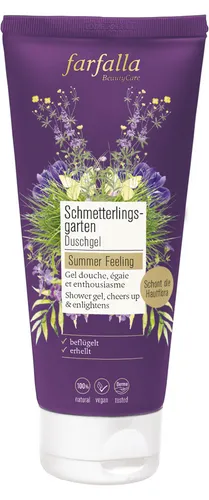 Farfalla Schmetterlingsgarten Duschgel - Dusch- & Badeartikel mit ätherischen Ölen von Osmanthus und Champaca, die Lebensfreude schenken und die Haut sanft reinigen.