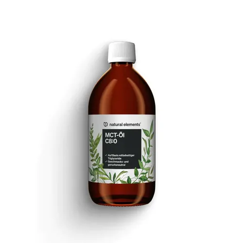 MCT-Öl C8 – 500ml für Keto-Diät - Speiseöle – 100% Kokosöl, geschmacks- und geruchsneutral, ideal für deine ketogene Ernährung, vegan und ohne Zusätze, in Deutschland hergestellt.