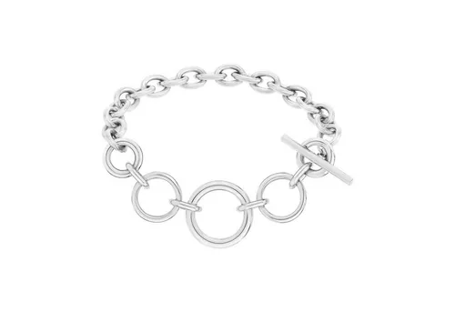 Tamaris Armband TJ-0208-B-21 Silber - Chunky Chain - Armbänder für Damen: Grobe Gliederkette aus poliertem Edelstahl, 21 cm lang, mit T-Bar Verschluss. Ideal als Geschenk in original Tamaris Verpackung.