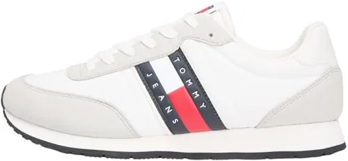 Tommy Jeans Herren TJM Classic Runner EM0EM01709 Low-Top - Weiß Ecru, 41 EU - Stylische Low-Top Sneakers von Tommy Jeans, ideal für jeden Anlass. Bequem und modisch, perfekt für den täglichen Gebrauch.