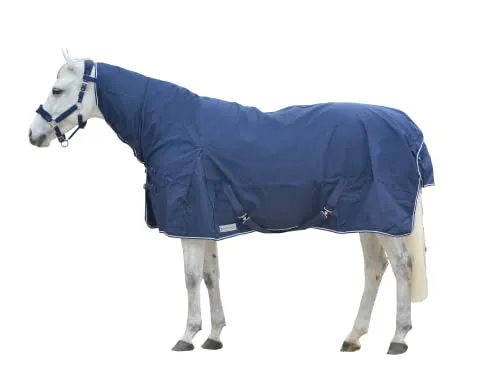 Waldhausen Regendecke mit Halsteil - Winterdecke für Pferde, wasserdicht und atmungsaktiv aus 600D Polyester, idealer Schutz bei jedem Wetter mit schweißabsorbierendem Innenfutter und integriertem Halsteil.