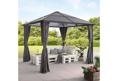 KONIFERA Pavillonseitenteil für Porto, 2 Seitenteile, 300x300 cm, grau - Zubehör für Pavillons, idealer Schutz vor Wind und Wetter mit robustem Polyester-Material, perfekt für Ihren Pavillon »Porto«.