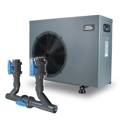 Wärmepumpe Smart Inverter ECO 9,0 kW - Heizpumpen für Pools mit Bypass, ideal für Schwimmbecken bis 35 m³; energieeffizient dank Invertertechnologie und Titan Wärmetauscher für lange Lebensdauer.