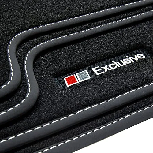 tuning-art Auto-Fußmatten A34 für Audi A4 B5 8D Avant 1999-2001 - Hochwertige "Exclusive Line" Fußmatten, passgenau für Audi A4 B5 8D. Flauschiger Polyamid Velours, rutschfest mit Befestigungssystem und wasserfester Rückseite für optimalen Schutz und Langlebigkeit.