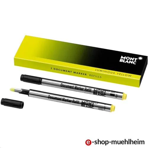 2x Montblanc Dokumenten Marker Markier Mine Luminous Yellow Gelb - Refill/Ersatz