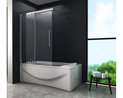 home-systeme Schiebetür-Duschtrennwand ENO 120 x 150 cm - Duschtüren aus 6 mm Sicherheitsglas mit Lotus-Effekt, hochwertigem Aluminiumprofil und Edelstahl-Rollensystem, ideal für moderne Badezimmer.