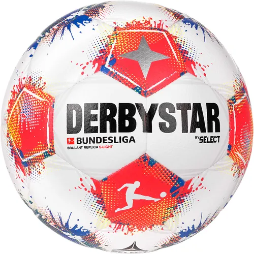 Derbystar Bundesliga Brillant Replica S-Light v25 - Freizeitball für Kinder - Freizeitbälle für Fußball, weicher Ballkontakt und reduziertes Gewicht (ca. 290 g) - ideal für E- und F-Jugend sowie Bambini. Offizieller Replica des Bundesliga Brillant APS 2025/26.