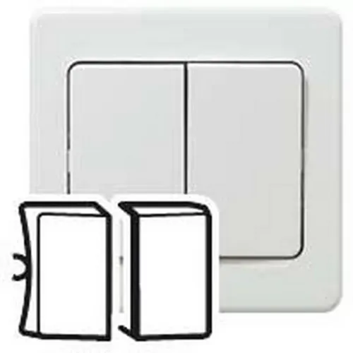 Legrand 086505 Radkappe Sagane Plexo - Doppelt Allum, Doppelt Poussoi - Stylische Radkappe in Weiß für Up- und Wechselmontage, ideal für einen modernen Elektrobedarf. Robust und funktional für Ihren Bedarf.