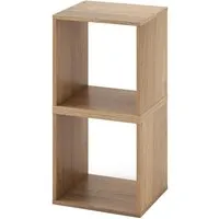 Costway 2er Set Würfelregalen Bücherregal Eiche - Praktisches 2er Set Würfelregalen in Eiche, ideal zur flexiblen Aufbewahrung und Dekoration. Robuste Konstruktion mit Kippsicherung sorgt für Stabilität. Perfekt für Bücher, Deko und mehr!