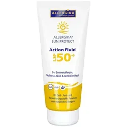 Allergika Sun Protect Action Fluid LSF 50 + Creme 200 ml - Arzneimittel für hochwirksamen Sonnenschutz mit Lichtschutzfaktor 50+, ideal für empfindliche Haut und langanhaltenden Schutz.