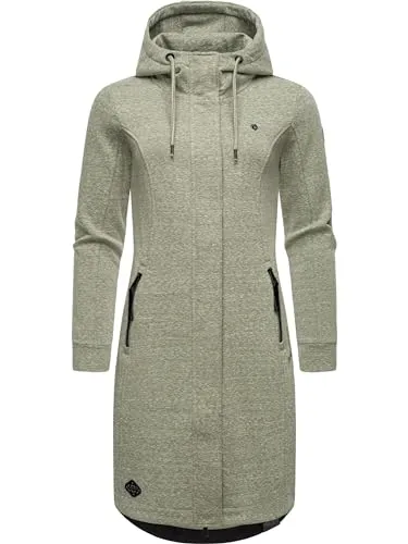 Kurzmantel RAGWEAR "Letti Long" Damen, Größe XL, olivgrün - Funktionsjacke aus Fleece mit Kapuze, taillierter Schnitt für feminine Silhouette und windabweisendes Material - ideal für Übergangszeit und Outdooraktivitäten.