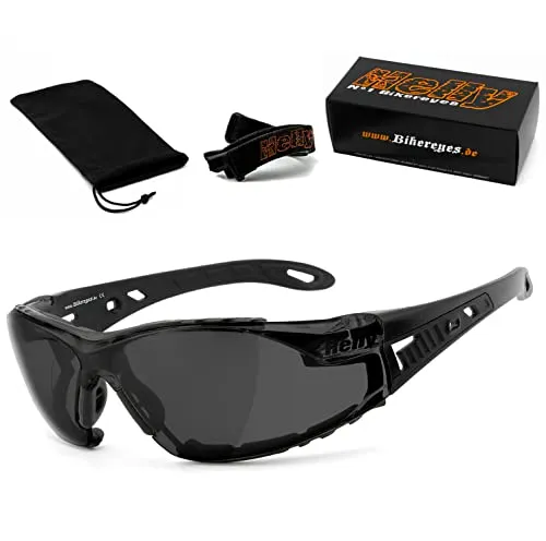 Helly Bikereyes Moab 5 Sonnenbrille unisex - Sonnenbrille mit 100% UV-Schutz und beschussfesten Linsen, ideal für Sport und Outdoor-Aktivitäten. Leichtes, gepolstertes Gestell für optimalen Tragekomfort.