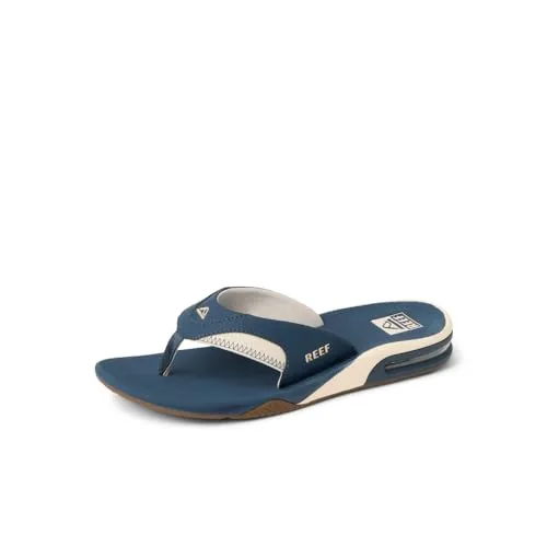 Reef Fanning Herren Flip-Flops Marineblau / Hafer - Bequeme Zehentrenner für die Freizeit, aus hochwertigen Materialien gefertigt. Ideal für entspannte Tage am Strand oder im Garten. In verschiedenen Größen erhältlich.