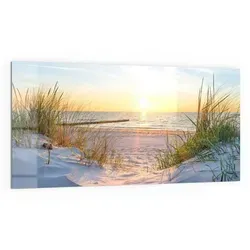 DEQORI Küchenrückwand Glas - Motiv Abendsonne an der Ostsee - Spritzschutz für Küche & Badezimmer, bruchsicheres Sicherheitsglas mit beeindruckendem 3D-Tiefeneffekt für moderne Dekoration.