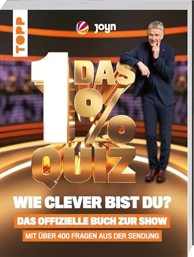 Das 1% Quiz - Wie clever bist du? - Teste dein Wissen mit über 400 kniffligen Fragen in 22 spannenden Kapiteln. Fordere dich heraus und finde heraus, ob du die 1%-Frage schaffst! Perfekt für Quiz-Fans.