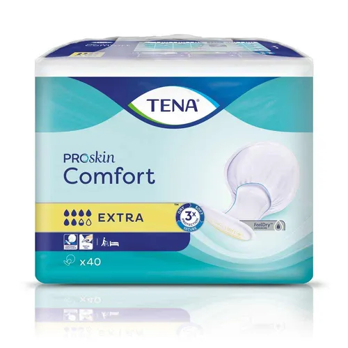 TENA Comfort Extra Beutel 40 Stück - Inkontinenzeinlagen für mittlere bis schwere Inkontinenz, mit integriertem Nässeindikator für optimalen Schutz und Komfort.