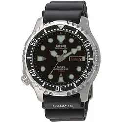 Citizen Automatikuhr NY0040-09E - Edelstahl-Automatikuhr mit 20 bar Wasserdichtigkeit, ideal für Abenteuer und Wassersport. Mit Kautschuk-Armband und einseitig drehbarer Lünette.