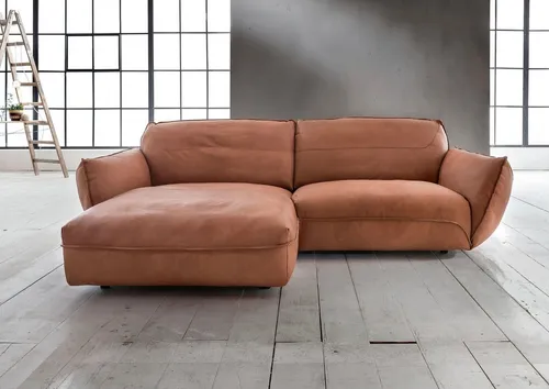 BETYPE Ecksofa Be Type Be Chilled, Mega Sofa, Bezug: hochwertiges Anilinleder, L-Form, in 2 Breiten mit stylischer und offener Nahtführung