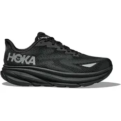 Hoka Clifton 9 GTX - schwarz, wetterfest und leistungsstark - Laufschuhe mit GORE-TEX Invisible Fit, ideal für jedes Wetter. 360° Reflektivität und geschlossene Mesh-Konstruktion sorgen für optimalen Wetterschutz und Performance.