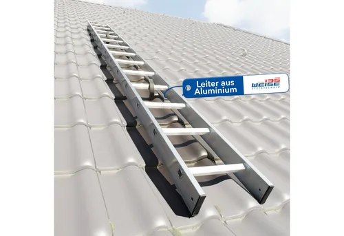 Weise Kaminkehrerleiter 1,96 m – Robuste Dachleiter für Schornsteinfeger - Aschesauger – Hochwertige Aluleiter mit 7 geriefte Sprossen, ideal für sichere und professionelle Dach- & Schornsteinarbeiten, hergestellt in Deutschland.