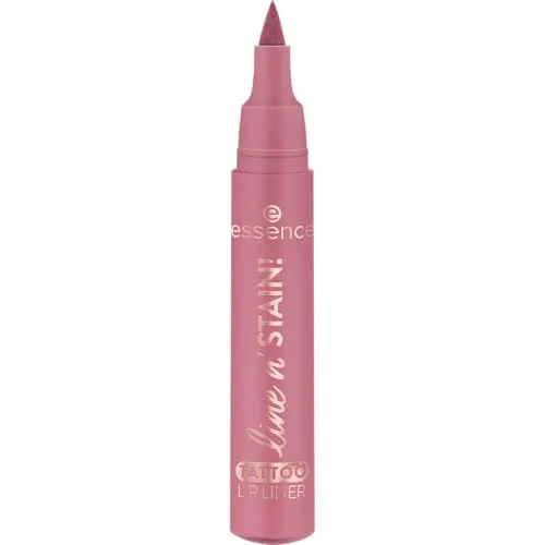 essence line n' STAIN! TATTOO LIP LINER, Nr. 01, Rot - Lippenkonturenstifte mit langanhaltender, hochpigmentierter Formel für präzise Konturen. Vegan und ohne schädliche Inhaltsstoffe, ideal für ein makelloses Lippen-Make-up.