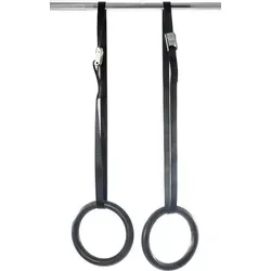 Kawanyo Turnringe-Set - Schwarz für effektives Bodyweight Training - Fitnesskleingeräte für intensives Training mit eigenem Körpergewicht. Das Set enthält 2 stabile Ringe und 4.5 m Gurte, ideal für Dips, Klimmzüge und mehr – perfekt für Outdoor-Workouts!