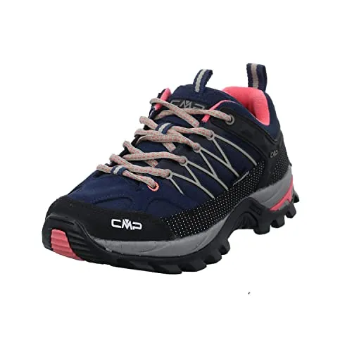 CMP Rigel Low WMN Trekking Shoe WP blue-corallo (38ML) 39 - Wanderschuhe für Damen mit wasserdichtem Design und exzellenter Griffigkeit. Ideal für Outdoor-Abenteuer dank Knöchelstütze und robustem Ripstop-Obermaterial.