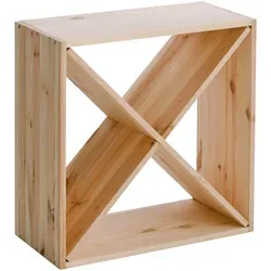 Zeller Weinregal aus Naturholz - Stapelbares Weinregal aus robuster Kiefer, fasst bis zu 24 Bordeauxflaschen und lässt sich individuell anpassen. Ideal für Weinliebhaber, die Ordnung und Stil schätzen.