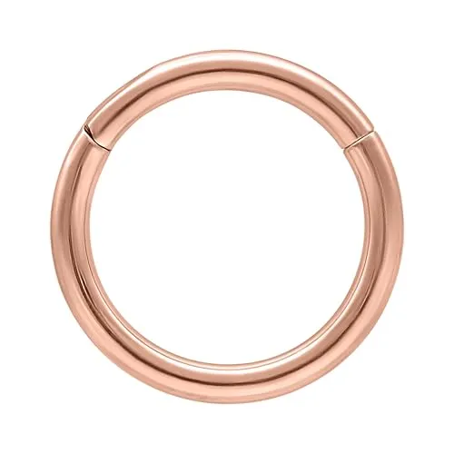 Wildcat Piercingringe - Hinged Ring aus Titan Grad 23, Körperstelle: Ohr, Lippe, Nase, Bauchnabel, Stärke: 1,2mm| Durchmesser: 10,0mm, Roségold
