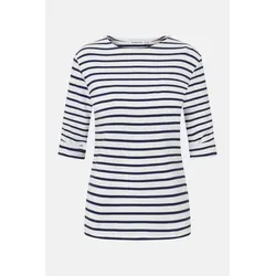 Armor Lux Damen T-Shirt - Blanc (Bi9 Blanc/Rich Navy), Größe 42 - T-Shirts für Damen, aus hochwertiger Baumwolle für ultimativen Tragekomfort und lässigen Stil.