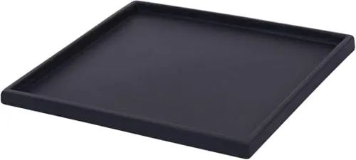 VIVANNO Pflanzenroller Fiberglas UNDO Rechteckig - Anthrazit Matt, 34x34 cm - Pflanzenroller aus wetterfestem Fiberglas, ideal für die Terrasse und den Garten. Schützt Böden vor Wasserflecken und Erde, passend für Kübel bis 30x30 cm.