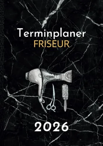 Friseur Terminplaner 2026: Kalender 1 Woche auf 2 Seiten, täglich 8:00 bis 21:00 Uhr im 15-Minuten-Takt, inkl. monatlicher Schichtplaner | Salonplaner A4