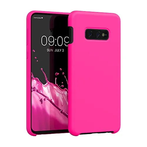 kwmobile Hülle kompatibel mit Samsung Galaxy S24 Ultra Hülle - Silikon Handy Case - Handyhülle für Samsung S24 Ultra weiche Oberfläche - kabelloses Laden für Galaxy S24 Ultra Case - Neon Pink