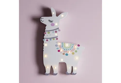 Lights4fun LED Wandleuchte Lama Wandlampe Kinderzimmer