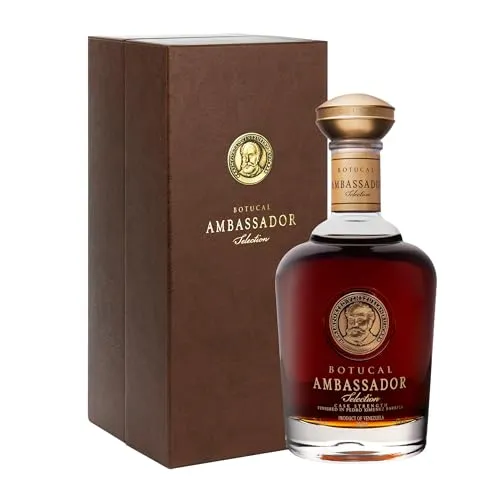 Botucal Ambassador Rum 0.7 l - Premium Rum aus Venezuela, veredelt in Sherryfässern für ein außergewöhnliches Geschmackserlebnis mit Rosinen- und Muskatnussnoten. Ideal als Geschenk für Genießer.