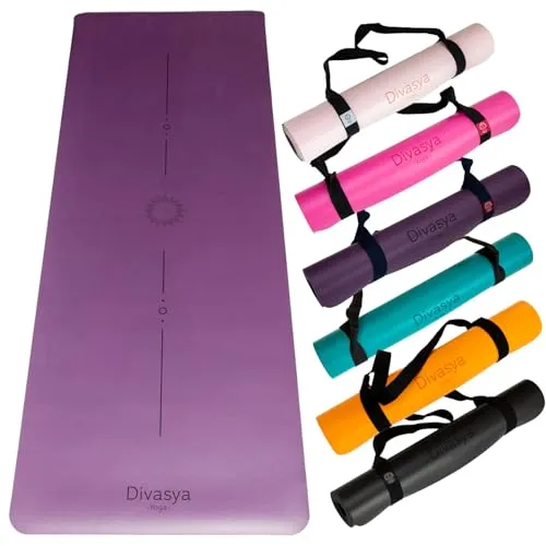 DIVASYA Premium Yogamatte rutschfest – Naturkautschuk mit optimaler Griffigkeit - Rutschfeste Yogamatte aus hochwertigem Naturkautschuk für sicheren Halt. Mit 185x68cm bietet sie viel Platz für anspruchsvolle Asanas. Ideal für eine gelenkschonende Yoga-Praxis und aus schadstofffreien Materialien.