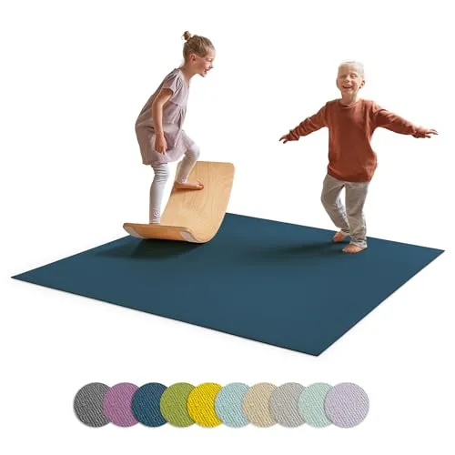 Ehrenkind Spielmatte Krabbelmatte Rutschfest - Hochwertige Baby Spielunterlage - Spielmatte für Babys, rutschfest und sicher, ideal für unbeschwerte Krabbelstunden. Made in Germany, 80x80 cm, in ansprechendem Blau.
