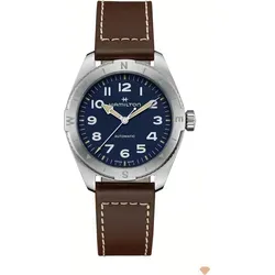 Hamilton Khaki Field Expedition Auto H70315540 - Robuste Automatik-Uhr mit 41mm Gehäuse, ideal für Outdoor-Abenteuer. Das Rindlederarmband sorgt für hohen Tragekomfort, während das Saphirglas und die verschraubte Krone für Langlebigkeit garantieren.