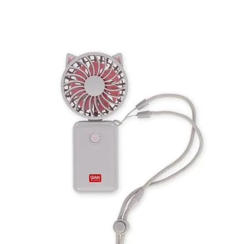 LEGAMI Tragbarer Mini-Ventilator - Faltbarer USB Ventilator mit 3 Geschwindigkeiten - Kompakter und leiser Mini-Ventilator von Legami, ideal für unterwegs. Faltbar und mit 3 Geschwindigkeiten bietet er Erfrischung, wo immer Sie sind. Perfekt für den Tisch oder als Handventilator.