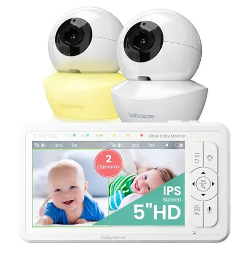 Babysense Aggiungi-Kamera für Baby-Videomonitor V43 - Babyfone mit Zoom, Neige- und Panorama-Funktion für optimale Überwachung, ideal für sorgsame Eltern.