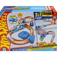 Hot Wheels Deluxe-Bauset mit motorisiertem Beschleuniger - Rennbahnen mit motorisiertem Beschleuniger, ermöglicht epischen Bauspaß und mindestens 3 einzigartige Streckenvarianten für spannende Stunts!