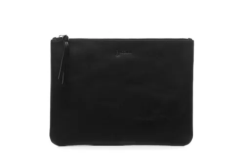 BACCINI Kosmetiktasche echt Leder Kosmetiktasche groß Ledertasche 30_cm MEL, Schminktasche echt Leder Damen, Kosmetiktäschchen Make-Up schwarz