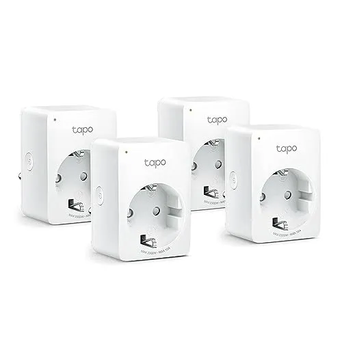 Tapo Smart WLAN Steckdose 4er Pack - Sprachsteuerung mit Alexa & Google Home, Timer-Funktion für automatisches Schalten und kompakte Bauweise