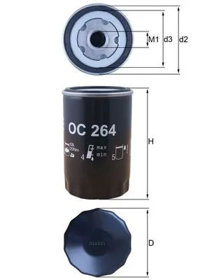 MAHLE OC 264 Ölfilter für AUDI,BESTURN (FAW),SEAT,SKODA,VW,VW (FAW),VW (SVW)